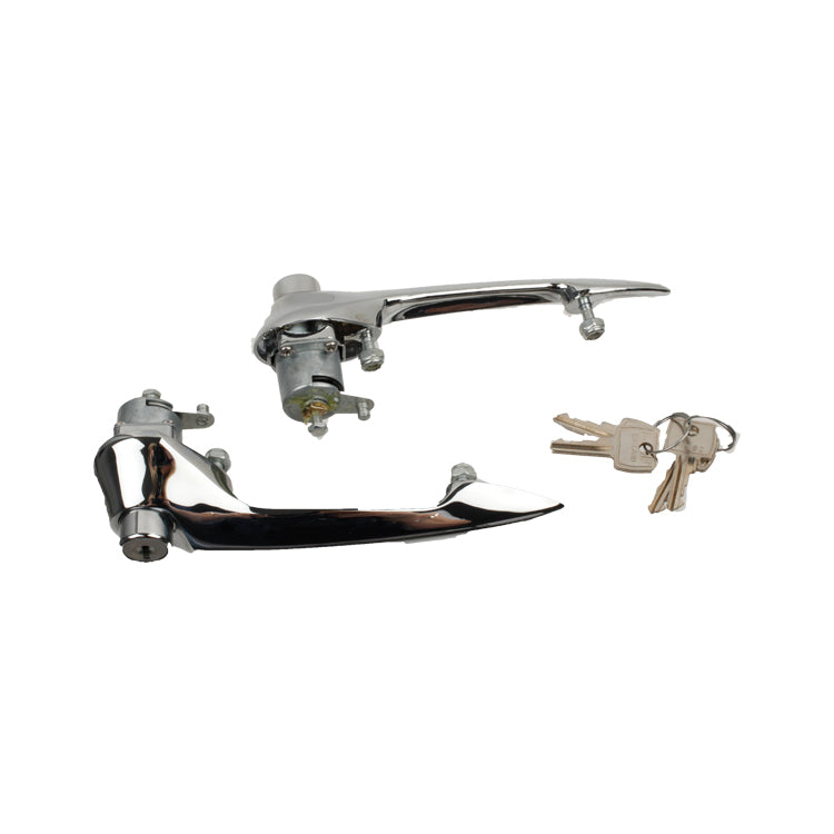 Jaguar XKE 3.8 4.2 V12 Door Handles Pair. Chrome BD19245 BD19246