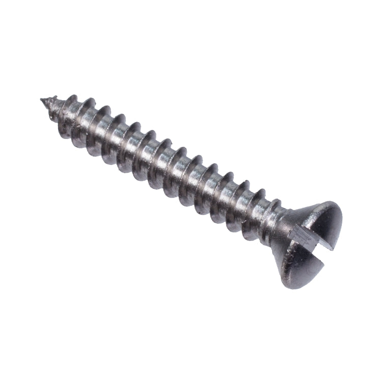Trim Screw Pack 3/4", Pack Of 10 Trim Screws - Stainless Steel, Slotted Raised Countersunk, #4 X 3/4"
