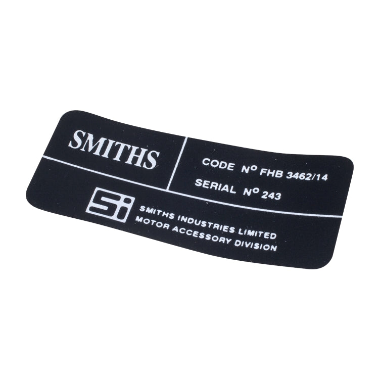 Heater Box Decal - Smiths, Heater Box Decal - Smiths Industries