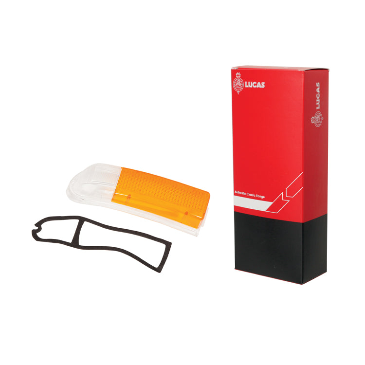 Lucas L901 Right hand side front side and indicator lens. Amber and clear