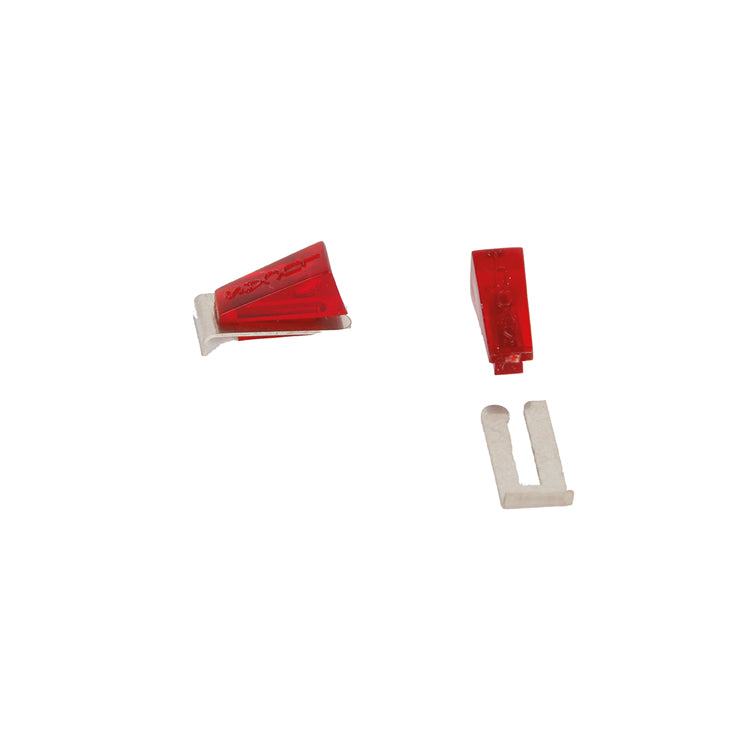 Lucas Tell Tale Lens & Clip Kit - 2 of each red lens - With "Lucas" embossed script.