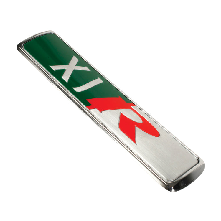 Jaguar XJR Trunk Bade - Green / Silver Background