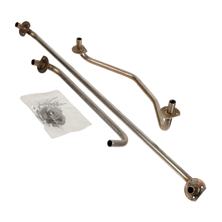 Heater Transfer Pipe Set - Stainless Steel, Stainless Heater Transfer Pipe Set - 3 Pieces, Includes Pipe D Plates And Rivets, 2+2 Models Only