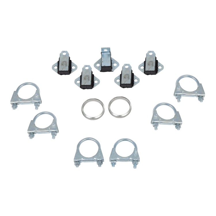 Exhaust Fitting Kit, Exhaust System Fitting Kit - Includes Mild Steel Clamps, Rubber Mounts And Manifold Sealing Rings