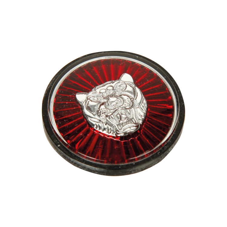 Motif Bar Badge, Motif Bar Badge - With Jaguar Head Logo On Crimson Backing