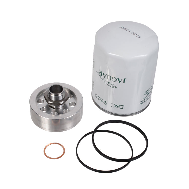 Spin On Oil Filter Conversion Kit, Spin On Oil Filter Conversion Kit. Utilizing A Standard Jaguar Oil Filter The Kit Contains The Necessary Spacer Block Seals And Fittings Needed To Complete The Conversion And To Simplify Future Oil Changes.