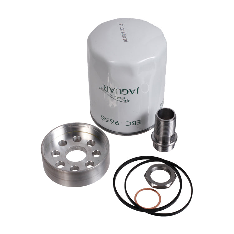 Spin On Oil Filter Conversion Kit, Spin On Oil Filter Conversion Kit. Utilizing A Standard Jaguar Oil Filter The Kit Contains The Necessary Spacer Block Seals And Fittings Needed To Complete The Conversion And To Simplify Future Oil Changes.