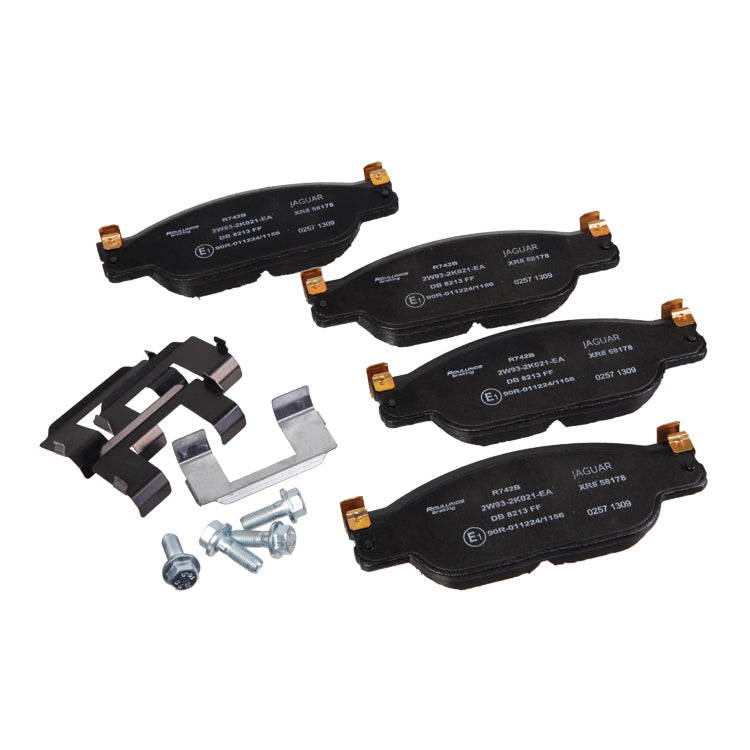 Jaguar S-Type Front Brake Pad Kit - Genuine Jaguar Includes Slider Bolts And Anti Rattle Clips XR858178