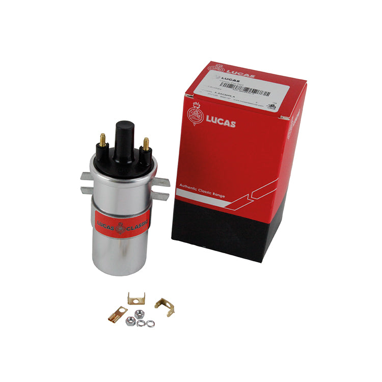 Lucas coil Auxiliary type without HT terminal. Used on V12 Jaguars (DAC2693)