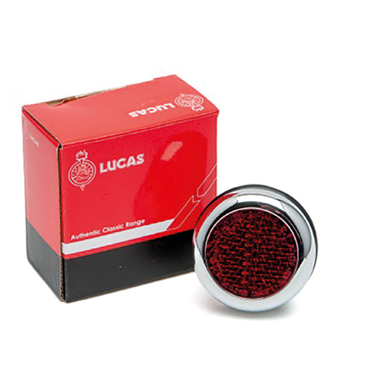 Lucas Red Reflector & Chrome Rim 52 mm diameter