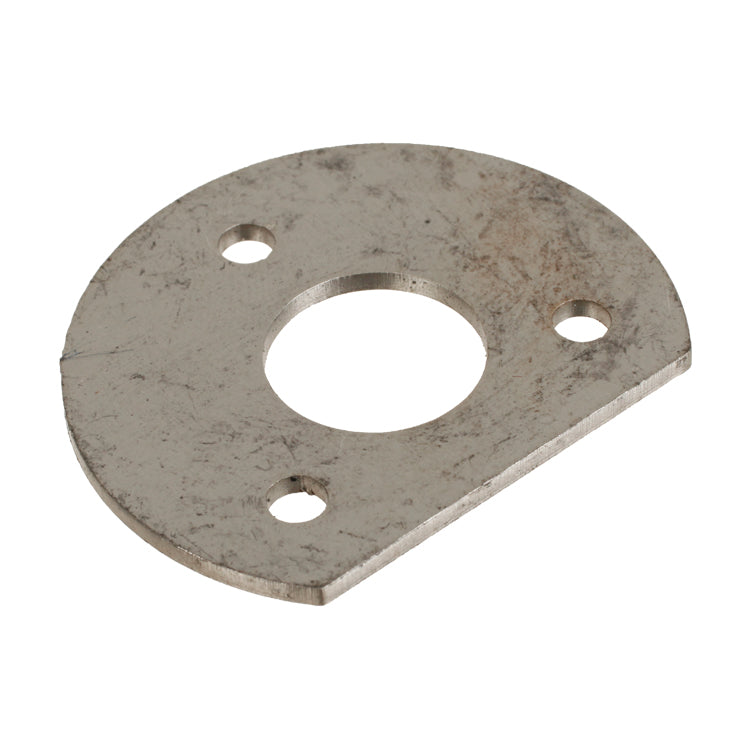 Stainless Steel Heater Pipe D Plate, Stainless Steel Fixing Flange For Bulkhead Mounted Heater Pipe, ('D' Shaped With Central Hole And Three Mounting Holes For Rivets)"