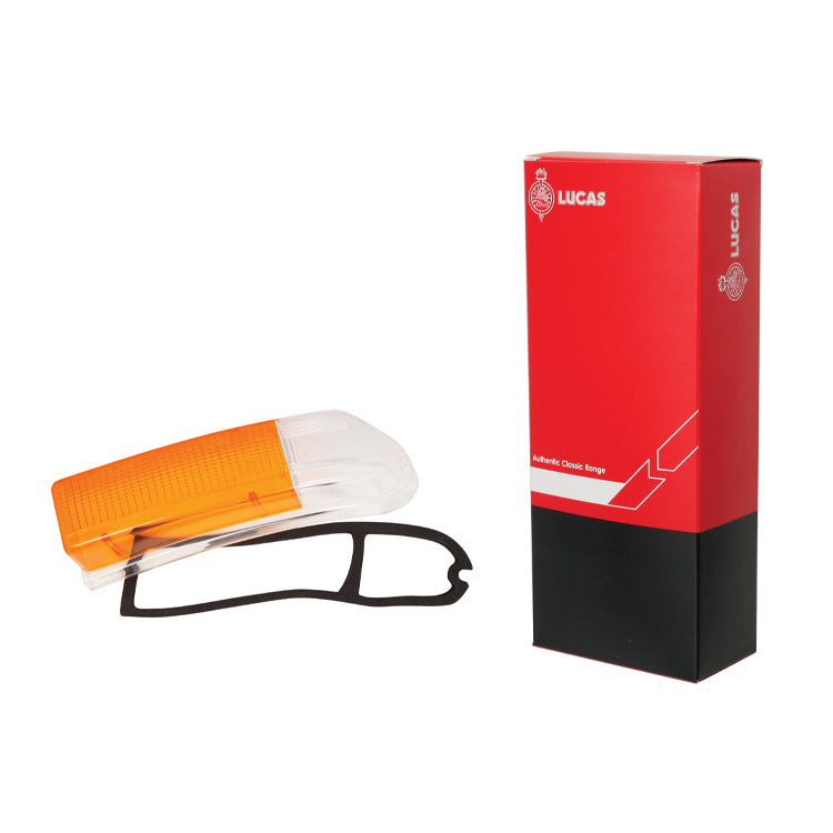 Lucas L901 Left hand side front side and indicator lens. Amber and clear