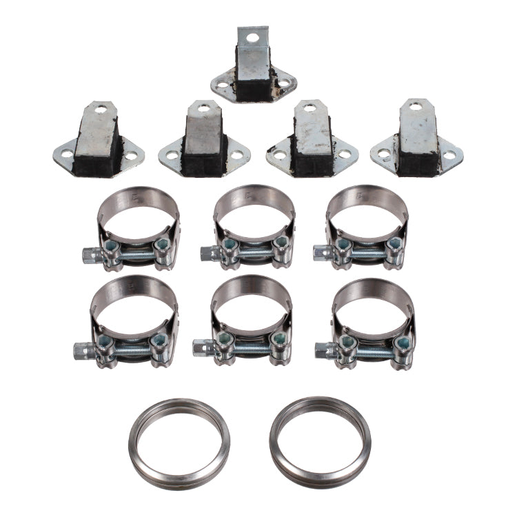 Exhaust Fitting Kit - Stainless Steel, Exhaust System Fitting Kit - Includes High Quality Stainless Steel Band Clamps, Rubber Mounts And Manifold Sealing Rings