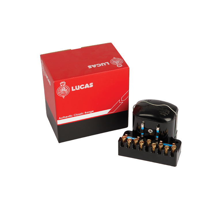 Lucas Control box, RF95 voltage regulator with solid state 12 Volt, 9 screw terminals