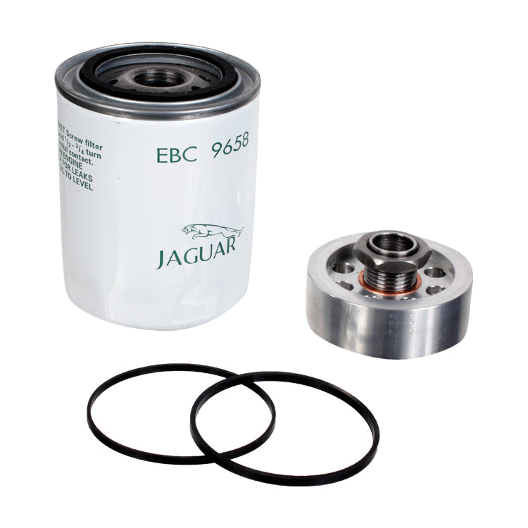 Spin On Oil Filter Conversion Kit, Spin On Oil Filter Conversion Kit. Utilizing A Standard Jaguar Oil Filter The Kit Contains The Necessary Spacer Block Seals And Fittings Needed To Complete The Conversion And To Simplify Future Oil Changes.