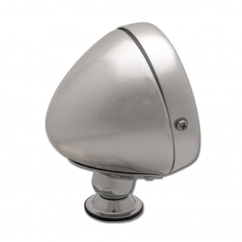 Raydyot Type Racing Mirror - Flat Glass - Bright Aluminium Finish