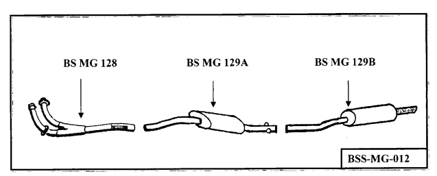 Stainless Steel Exhaust System MGC Roadster/GT 1969-1970 BSSMG012