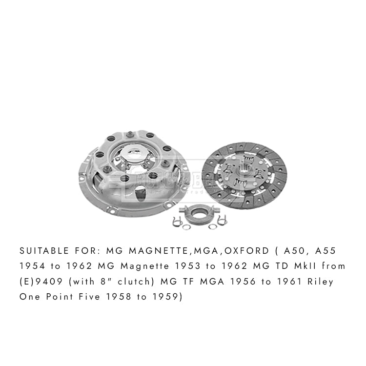 MG TF MGA Clutch Kit 3in1 Borg and Beck 1500CC 1600CC MK2 1953 - 1962