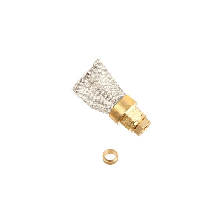 Fuel Filter On Pickup Tube - Stainless Steel, In Tank Fuel Pick Up Filter - Fine Stainless Steel Gauze. Includes Male Nut And Brass Olive