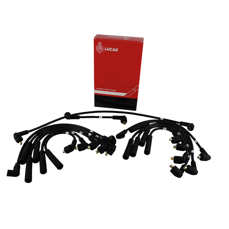 Lucas HT lead set 12 cylinder Jaguar (with 2 coil leads), for use with push on caps