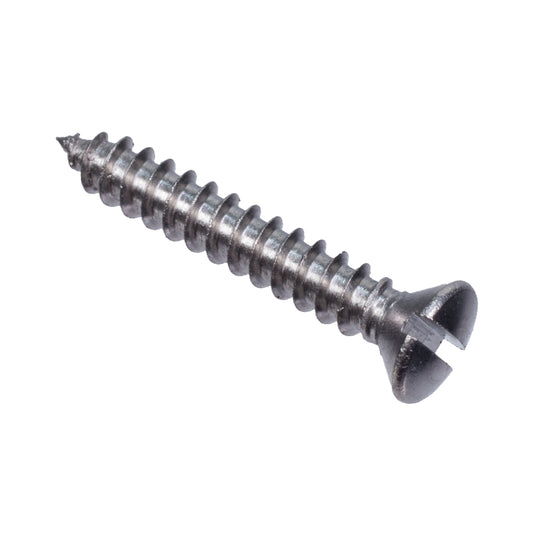 Trim Screw Pack 3/4", Pack Of 10 Trim Screws - Stainless Steel, Slotted Raised Countersunk, #4 X 3/4"
