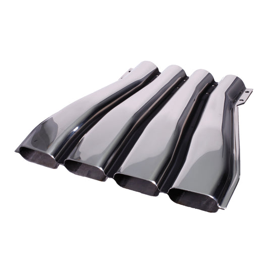 Quad Exhaust Fantail Finisher - Stainless Steel, Quad Exhaust Fantail Finisher - Polished Stainless Steel
