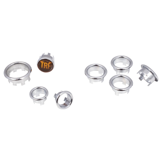 Dash Panel Chrome Bezel Kit, Instrument Panel Chrome Bezel Kit, Including Warning Lamp Bezels For All Xk150 Models.