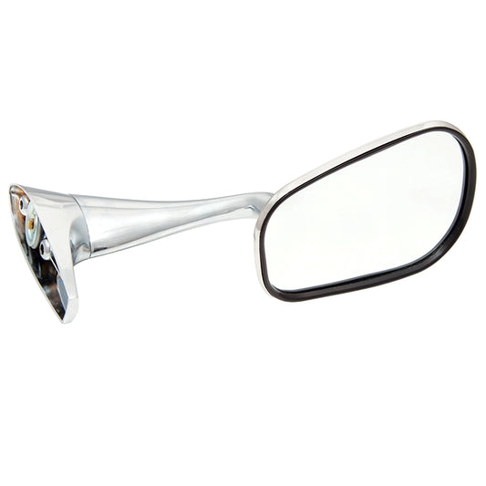 Door Mirror Right Hand, Door Mounted Rear View Mirror, Right Hand. Oval Head With Flat Glass And Swan Neck Style Arm. Supplied With Mounting Gasket And Screws.