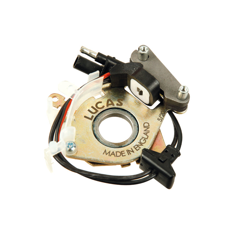 Lucas distributor base plate and pick-up with fitted plug