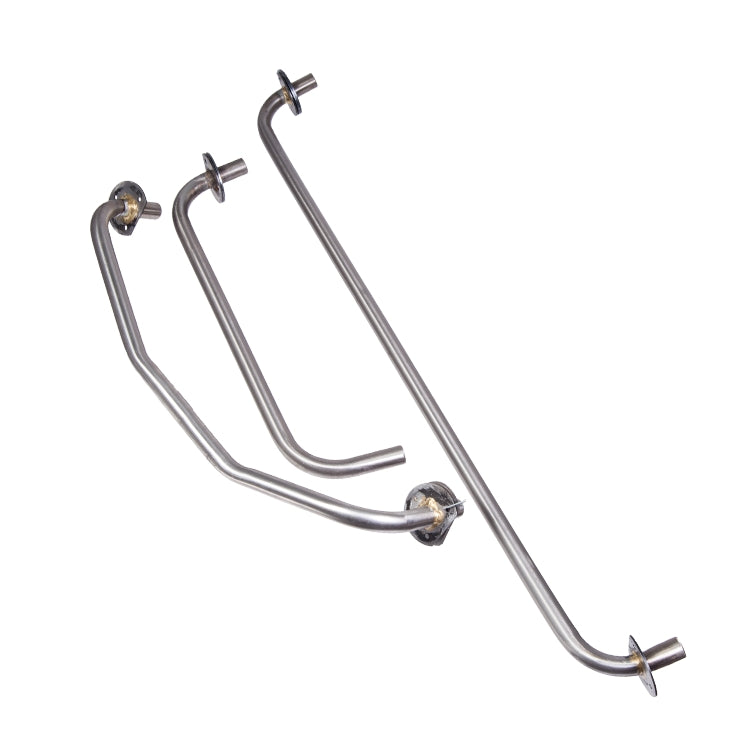 Heater Transfer Pipe Set - Stainless Steel, Stainless Heater Transfer Pipe Set - 3 Pieces, Includes Pipe D Plates And Rivets.