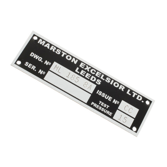 Marston Radiator Tag, Marston Radiator Tag - Aluminium, Supplied Unstamped