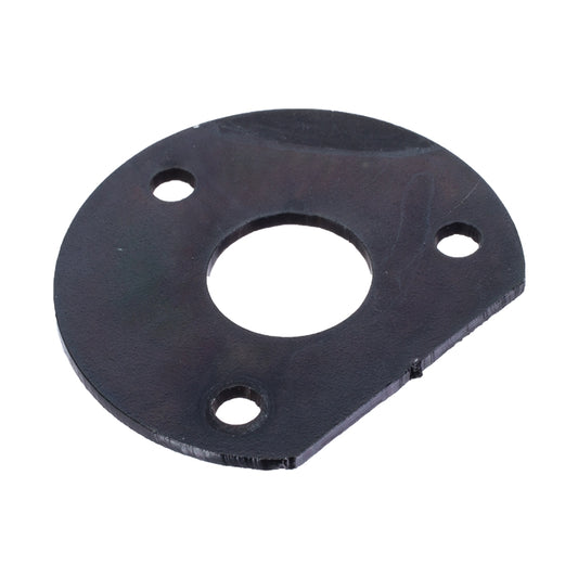 Heater Pipe Plate, Fixing Flange, Fixing Flange For Bulkhead Mounted Heater Pipe, ('D' Shaped With Central Hole And Three Mounting Holes For Rivets)
