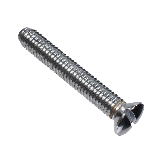 Set Screw, Slotted Raised Countersunk, Slotted, Raised Countersunk Setscrew - 10-32Unf X 1.3/16" - Chrome Plated.