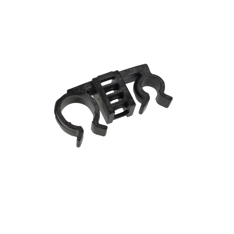 Double Pipe Clip, Double Pipe Clip - Black Plastic
