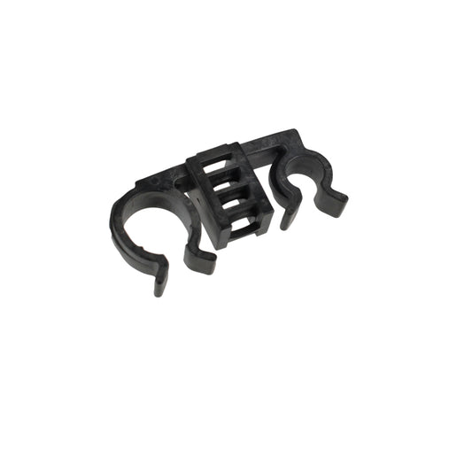 Double Pipe Clip, Double Pipe Clip - Black Plastic