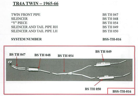 Triumph TR4 Twin (65-66) Stainless Steel Exhaust System