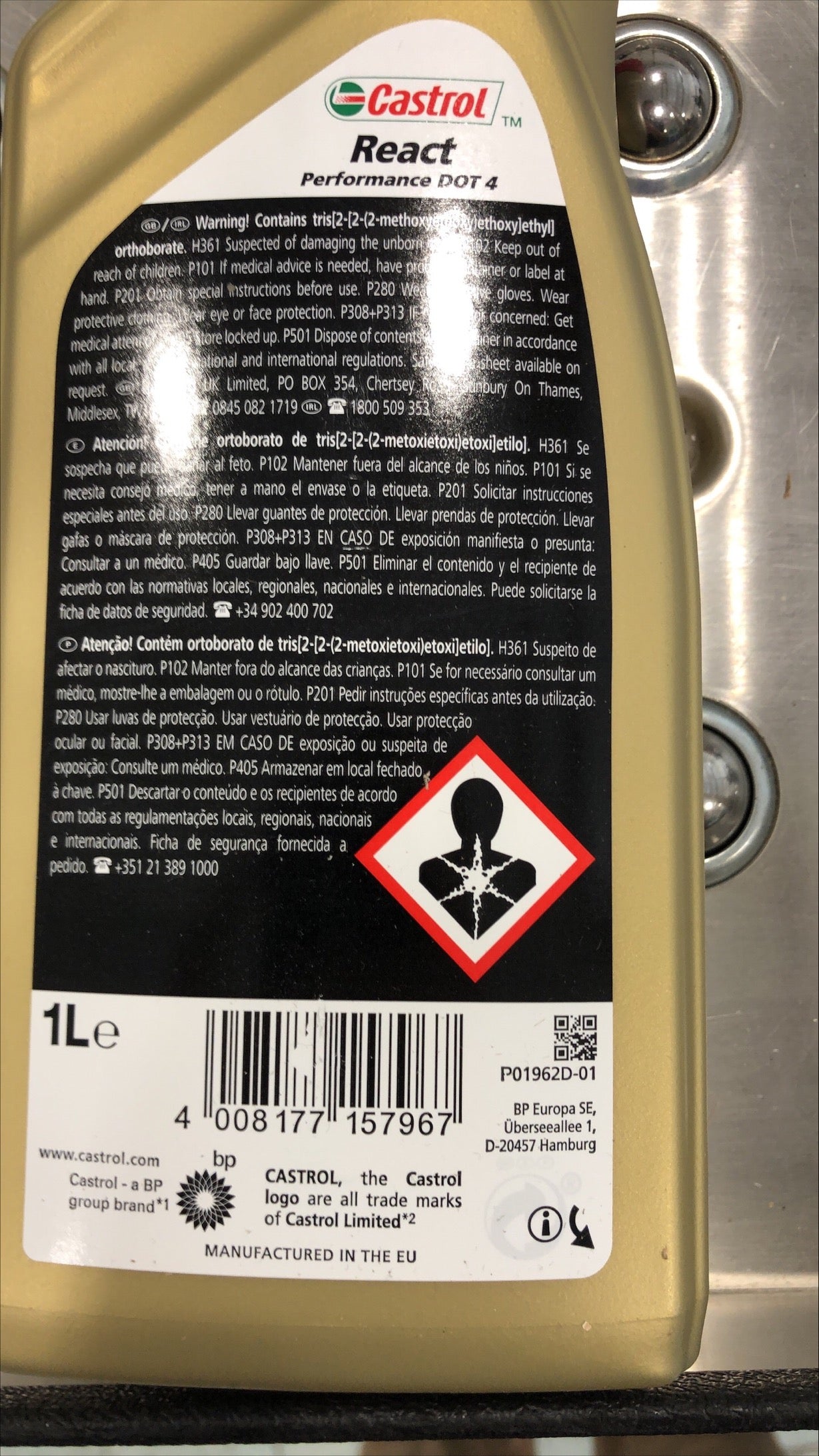 Castrol React Performance Dot 4 Brake Fluid