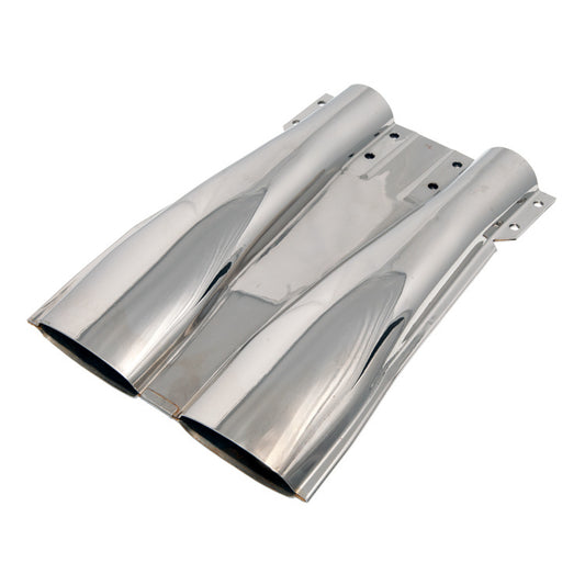 Jaguar E-Type XKE Series 3 Dual Exhaust Finisher Fantail Chrome