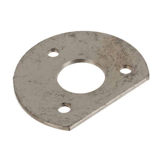 Stainless Steel Heater Pipe D Plate, Stainless Steel Fixing Flange For Bulkhead Mounted Heater Pipe, ('D' Shaped With Central Hole And Three Mounting Holes For Rivets)"