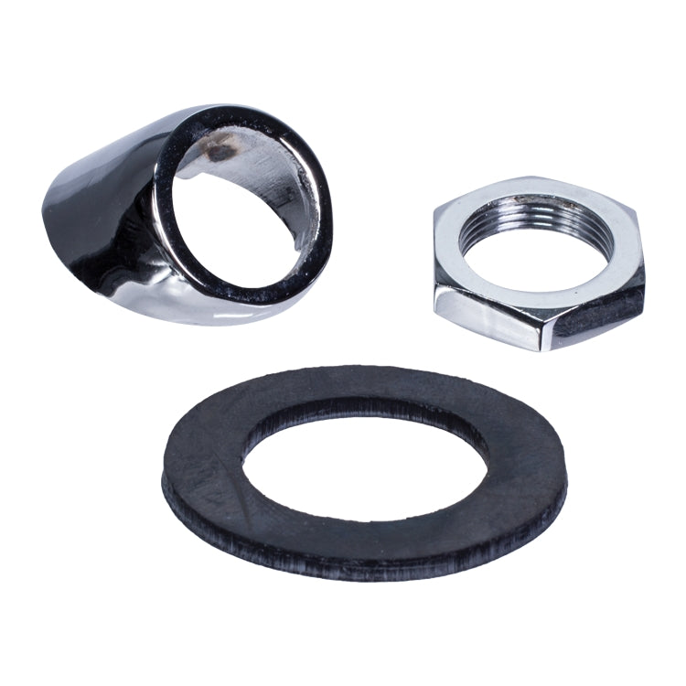 Wiper Wheelbox Escutcheon Kit, Wiper Bezel Kit Consisting Of Chrome Lock Nut, Profiled Rubber Seating Gasket (With Lip) & Chrome Escutcheon