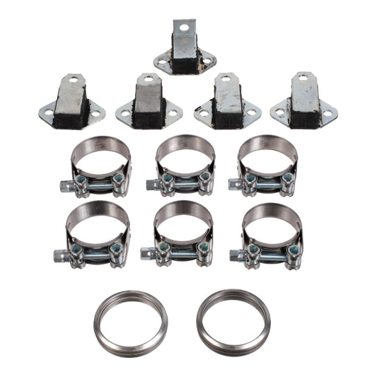 Exhaust Fitting Kit - Stainless Steel, Exhaust System Fitting Kit - Includes High Quality Stainless Steel Band Clamps, Rubber Mounts And Manifold Sealing Rings