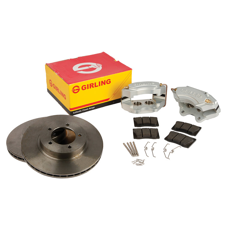 Girling up-rated 4 pot Brake Caliper kit replaces Girling 17/3 Calipers, with new vented discs