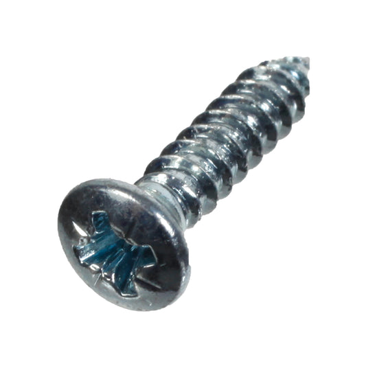 Self-Tapping Screw - Raised Posi Counter Sunk, #4 X 1/2" Bzp, Self-Tapping Screw - Raised Posi Counter Sunk, #4 X 1/2" Bzp