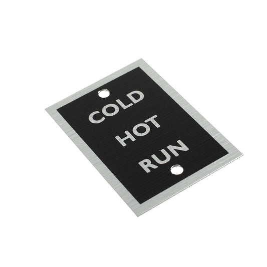 Choke Legend Plate, Choke Legend Plate With Hot, Cold And Run Clearly Marked.