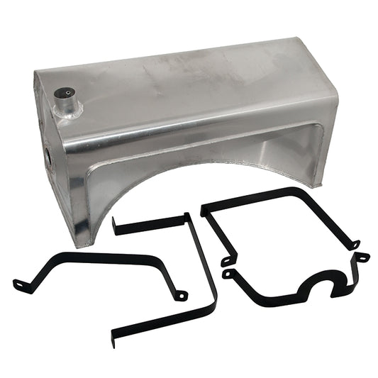 Fuel Tank Aluminium, Fuel Tank Assembly Aluminium - Natural Finish Internal Breather Type, Supplied Complete With Mounting Brackets.