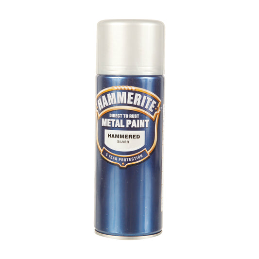 Hammerite 'Hammered' Silver Paint, Hammerite 'Hammered' Silver Paint - Specially Formulated To Perform As Primer, Undercoat And Topcoat In One. 400 Ml Aerosol Can