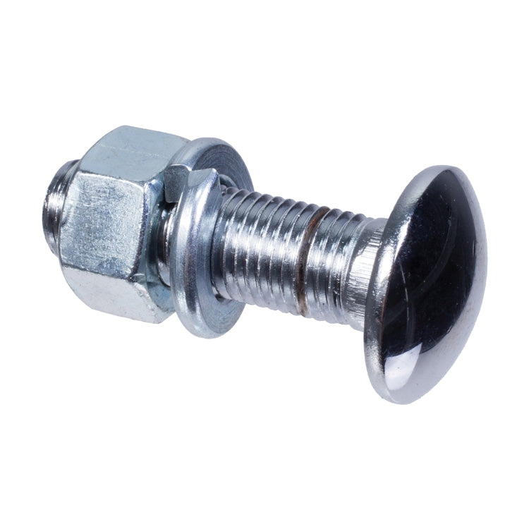 Chrome Bumper Bolt, Bolt, Securing Angle Brackets To Front Bumper - Complete With Nut And Washer