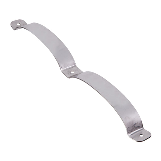 Exhaust Mounting Strap - Upper. Stainless Steel., Main Exhaust Silencer Upper Mounting Strap, Stainless Steel. V12E Models Only