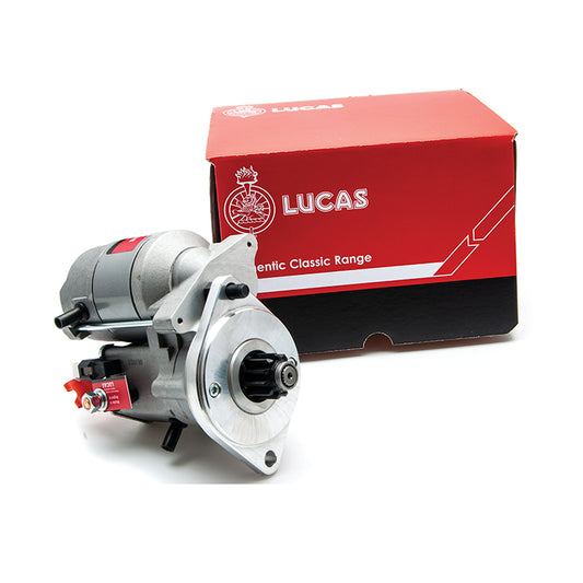 Lucas up-rated, lightweight starter motor, fits Classic Mini 850-1275cc 1959-1982, replacing inertia