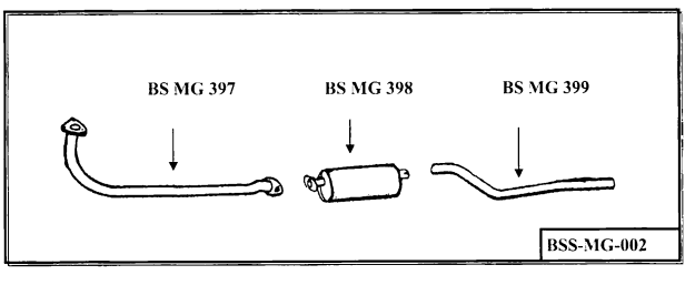Stainless Steel Exhaust System MGTD 1950-1956 BSSMG002